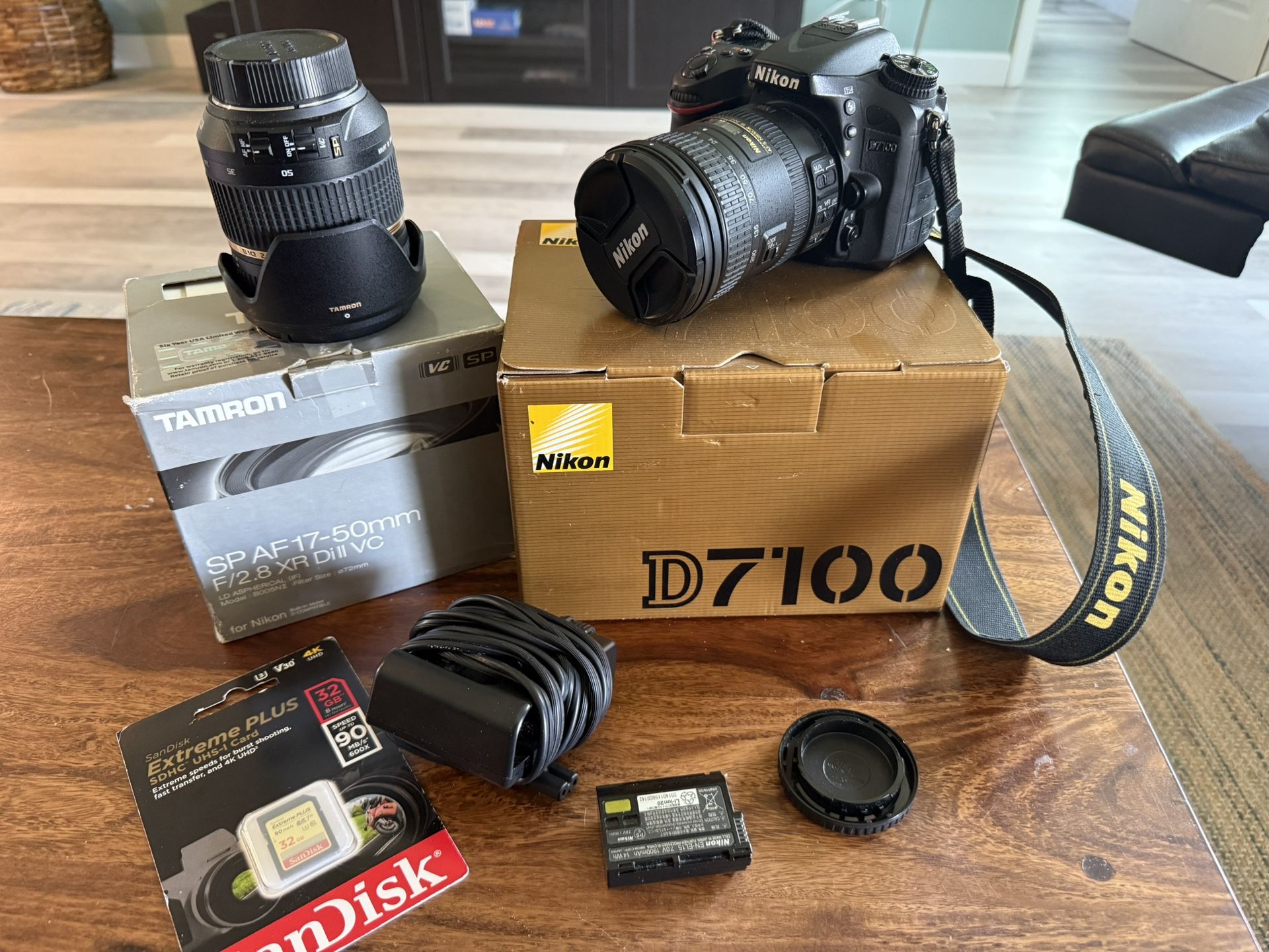 Nikon D7100 Camera Package With Lens Battery. Camera Strap As Card