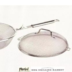 PARINI Grill Masters Collection Stainless Steel BBQ Grilling Basket Locking Lid