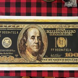 $100 Bill Canvas Wall Art Poster Frame