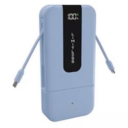 Limitless 10kmAh Power Bank w Detachable AC Plug Wall Charger w Built-In Cables & Ports