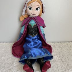Disney Store Frozen Anna Plush 16" Soft Plush Doll Walt Disney