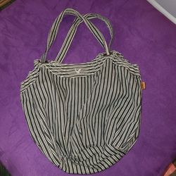 American Eagle Outfitters Black White Striped Fabric Casual Handbag Shoulder Bag