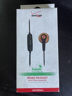 New In Box! Mono Headset with 3.5mm Connector Universal