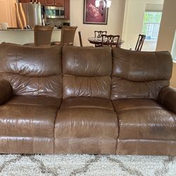 Leather Reclining Sofa