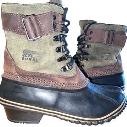 Sorel Boots Womens 8 Fancy Lace II Snow Green Lace Up Ankle Top NL2125-213