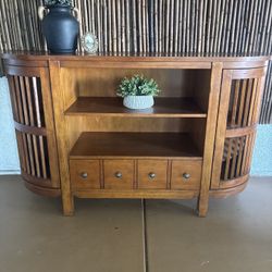 Curved Wood Sideboard Buffet Cabinet