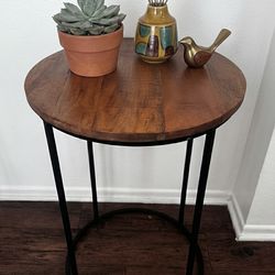 18” Round Wood Side Table - 26” Height (Great Condition)