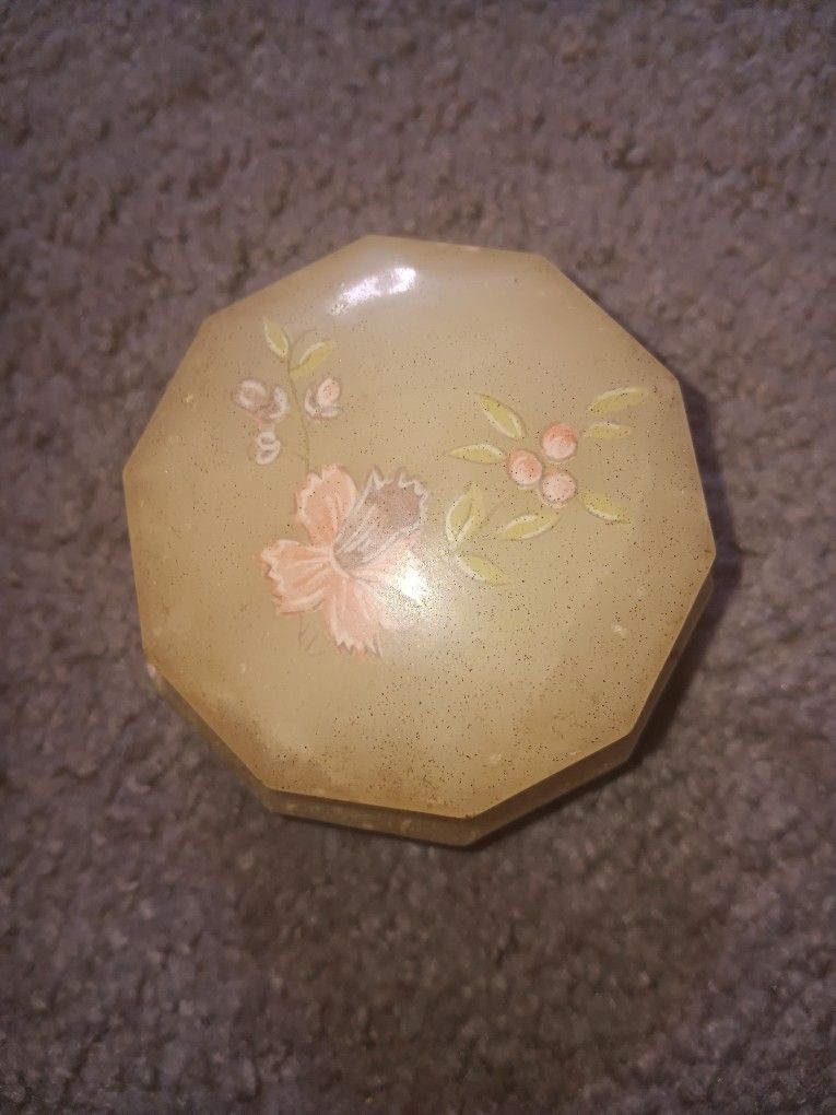 Small, Vintage, ALABASTER jewelry Box