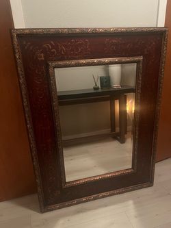 Large Ornate Wall Mirror with Gold Floral Frame