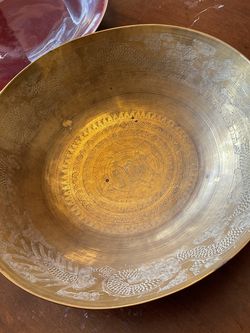 Large Antique Chinese Brass Bowl