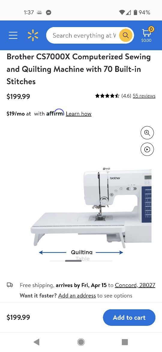 Brother CS7000X Computerized Sewing and Quilting Machine with 70