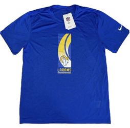 Los Angeles Rams Nike Blue T Shirt Mens Medium - 2XL New Logo Horns
