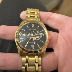 Walt Disney Citizen Eco Drive Watch Gold