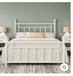 FULL SIZE Metal Platform Bed Frame with Victorian Headboard and Footboard,Noise-Free,No Box Spring Required   Full SIZE $80. CODE     O71  QUEEN SIZE 