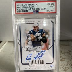 2018 National Treasures Rob Gronkowski On Card Auto 1/1