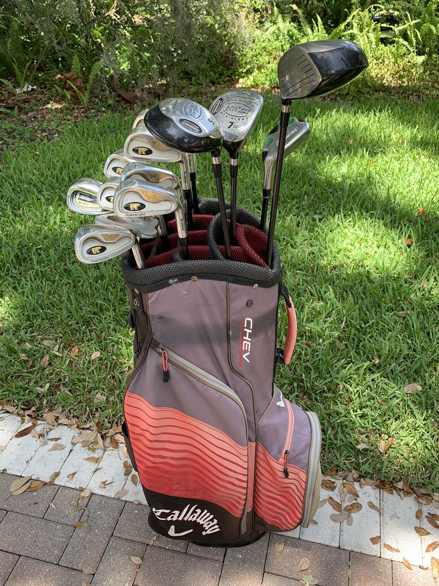 Mens Nicklaus golden bear golf club set Compelte set Callaway golf bag right handed