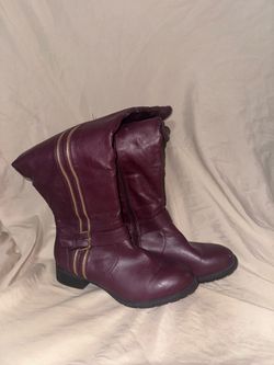 ShoeDazzle Jaylen Wide Burgundy Knee High Boots Size 7.5W