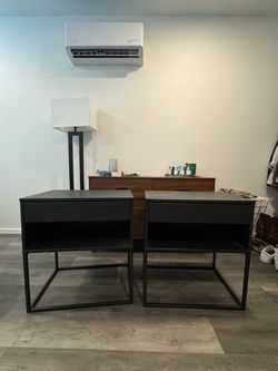 Pair of Black Nightstands with Drawer - IKEA