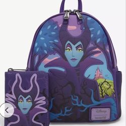 Sleeping Beauty Maleficent Mini Backpack With Matching Wallet. 