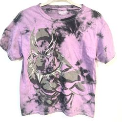 Black Panther Shirt Youth L Large Black baby purple Tie Dye Marvel Short Sleeve Tee t top 