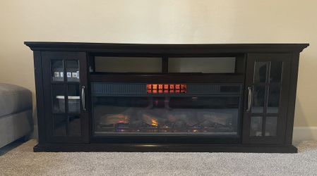 TV Console with 2-in-1 Electric Fireplace and Fan