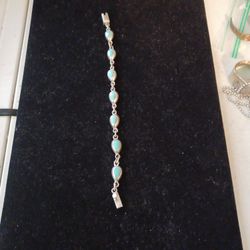 Sterling Silver Bracelet with Turquoise Stone 
