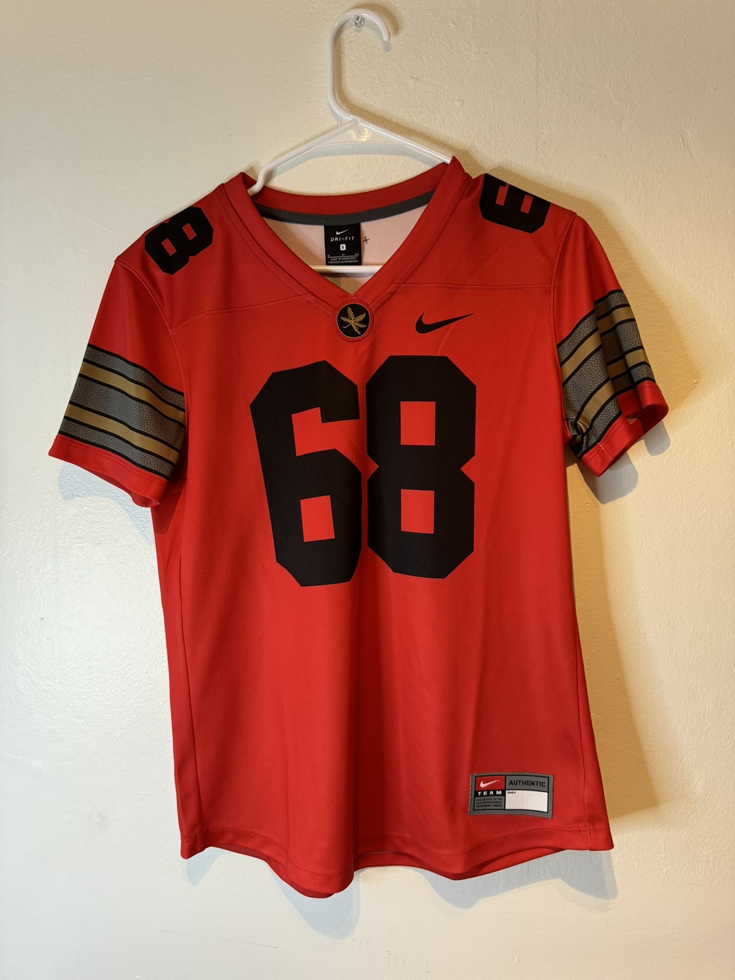 ohio state Nike Buckeye Leaf Jersey 68 Champions Size Small Men Red
