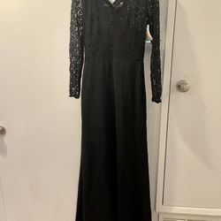 Womens Black Lace Longsleeve Dress New Size 4