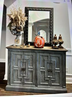 Blue Grey Classic Sideboard Credenza