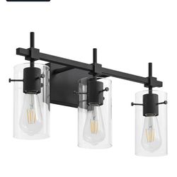 SOLFART 3 Lights Black Vanity Lights for Bathroom Wall Light Fixtures Bathroom Light Fixtures
