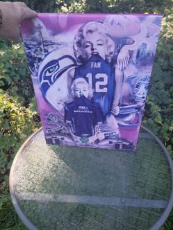 Marilyn Monroe/ Seahawks Canvas Picture