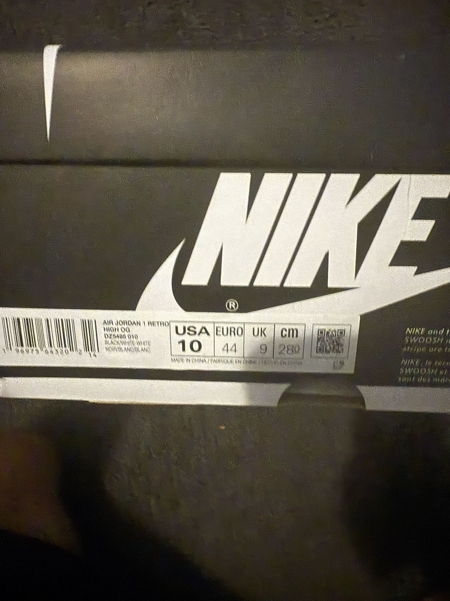 Jordan 1 Black/white