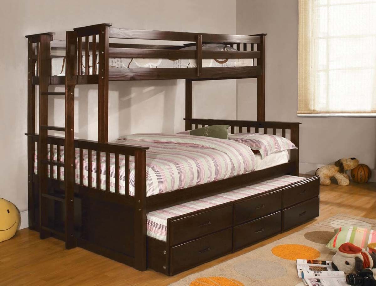 Twin over full bunk bed with futon and 3 drawers!!