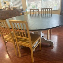 Farmhouse Dining Table With 4 Chairs 