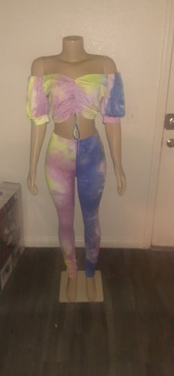 Tie-dye two-piece outfit