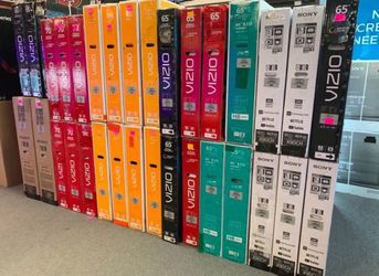 Tv 55”-85 $259-$1098 $55 and financing for delivery six month warranty