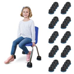 10-Pack Wiggle Wobble Chair Feet for Classroom Black