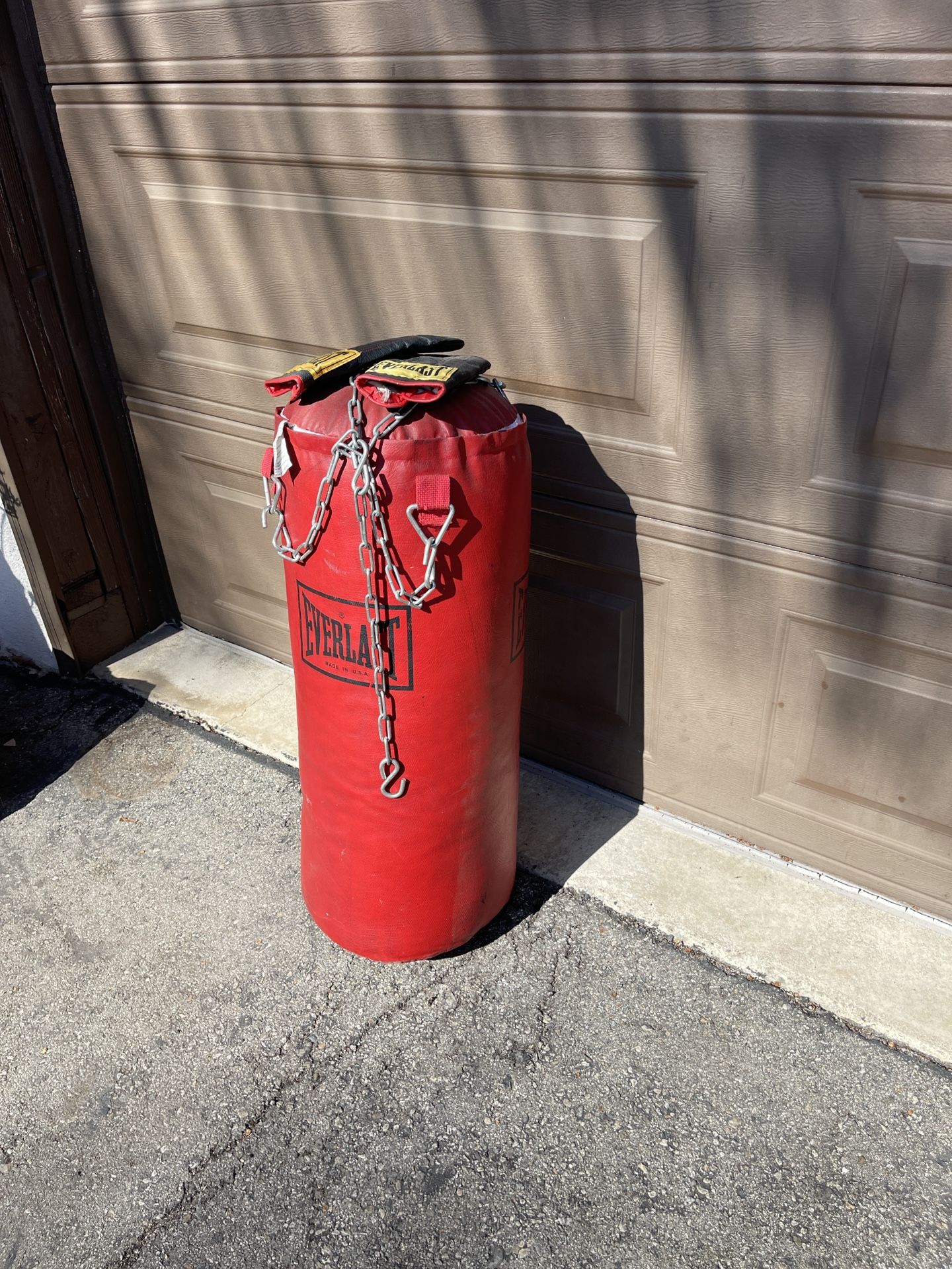 Everlast Punching Bag With Bag Gloves 