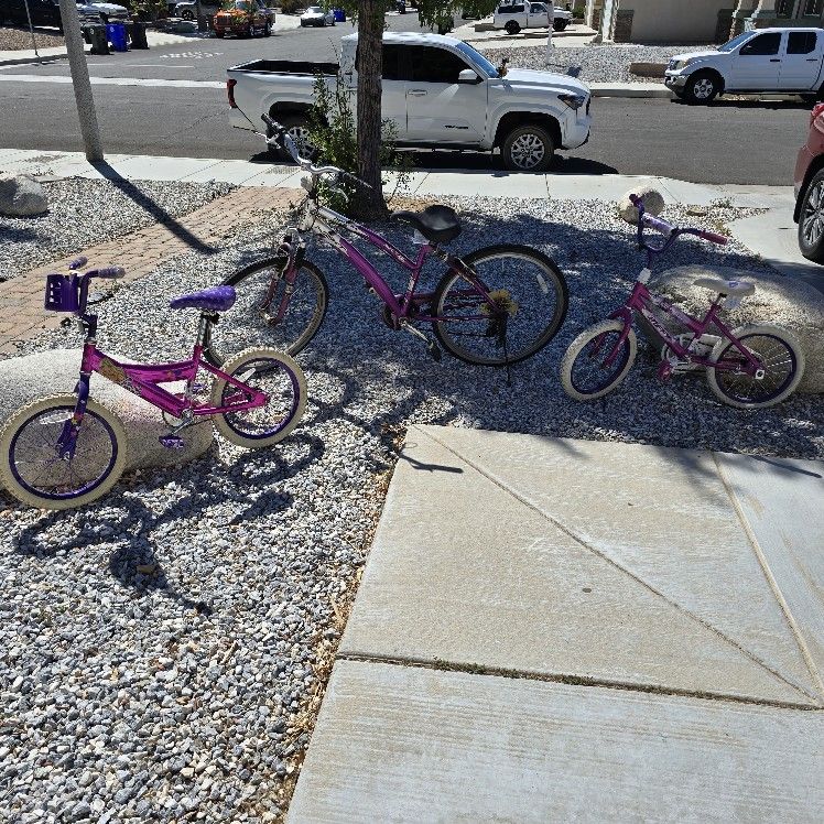 3 Bikes One Mountain Bike Two Little Kid Bikes