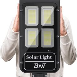 1800W Solar Street Lights Outdoor Waterproof, 6500K Super Bright Solar Parking Lot Lights Dusk to Dawn Solar Powered Led Street Lights with Remote Con