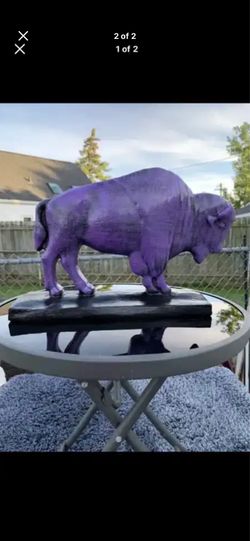 The purple buffalo statue