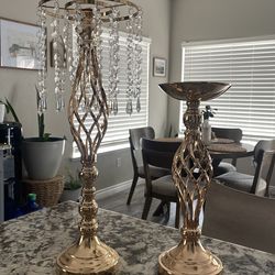 Gold vases- centerpieces
