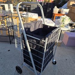 SONGMICS Foldable Shopping Cart with 360° Swivel Wheels
