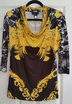 Authentic Class ROBERTO CAVALLI Signature Print Tunic Top Blouse, Size 8