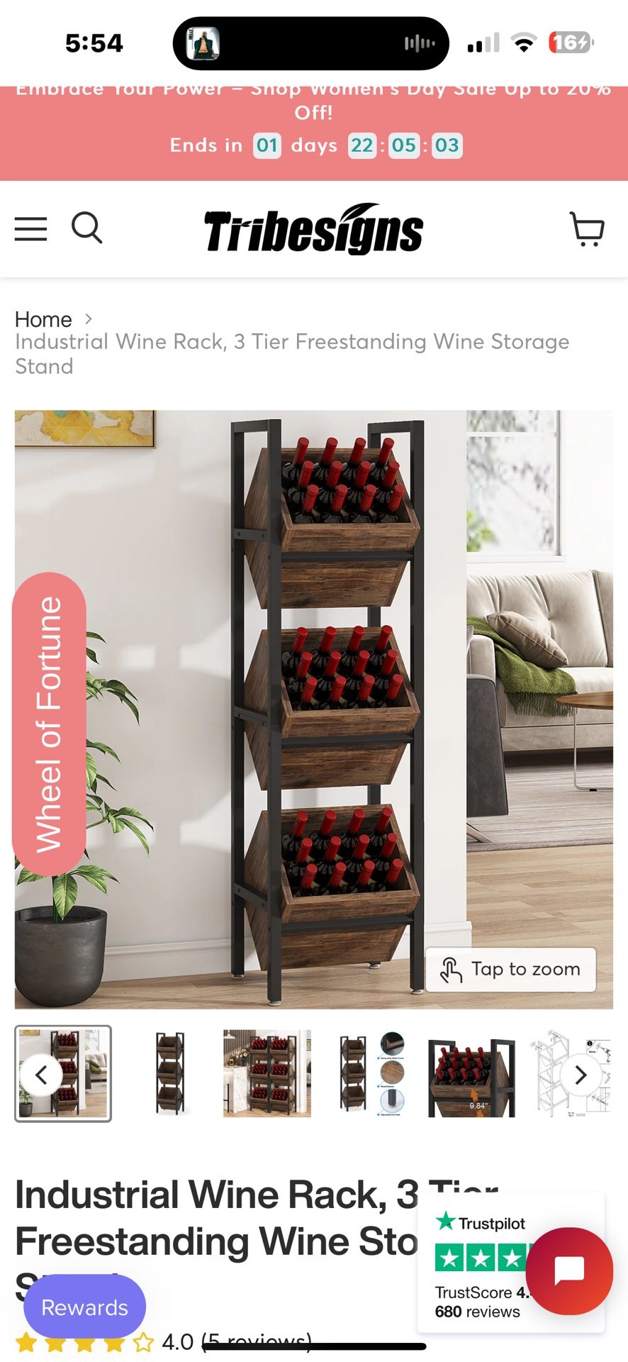 New three tier wine rack or storage rack