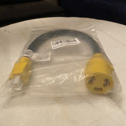 S7 15-30r to 5-15p, 20 Inch Power Cord Plug Adapter 15Amp 5-15P Male to 30Amp L5-30R Female with Twist Lock