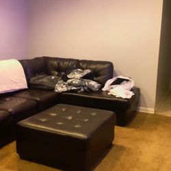 Leather couch brown 