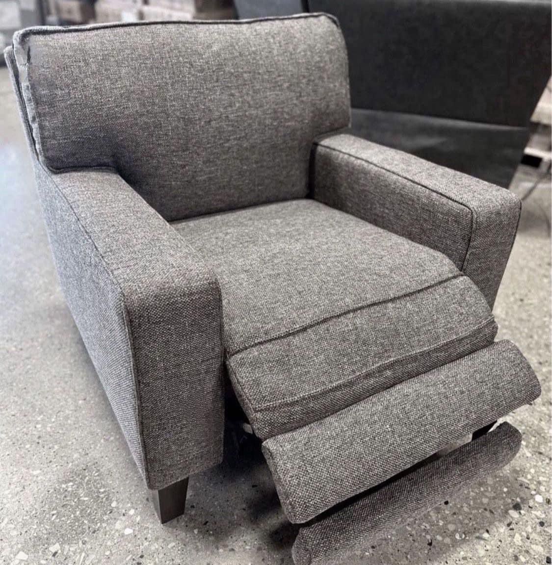 Grey Fabric Chair With Power Foot Rest