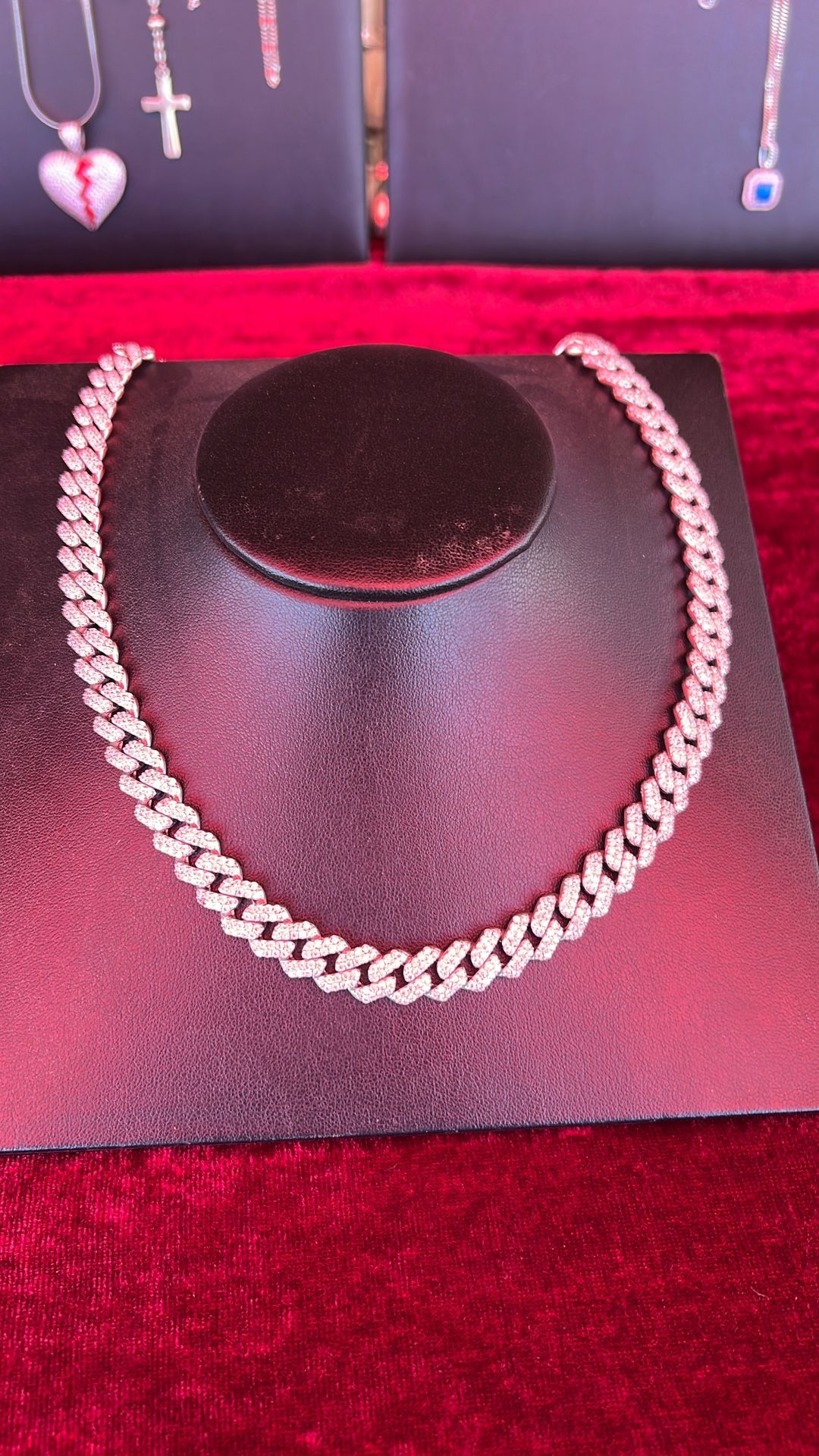 Sterling Silver Cuban Link Chain Ice Out
