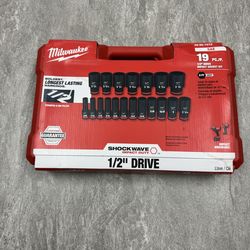 Milwaukee 19pc sae 1/2" DRIVE IMPACT SOCKET KIT